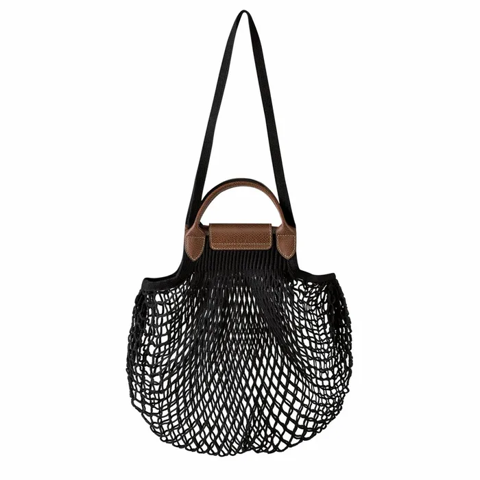 Women Le Pliage Filet L Mesh Bag Black Longchamp Handbags