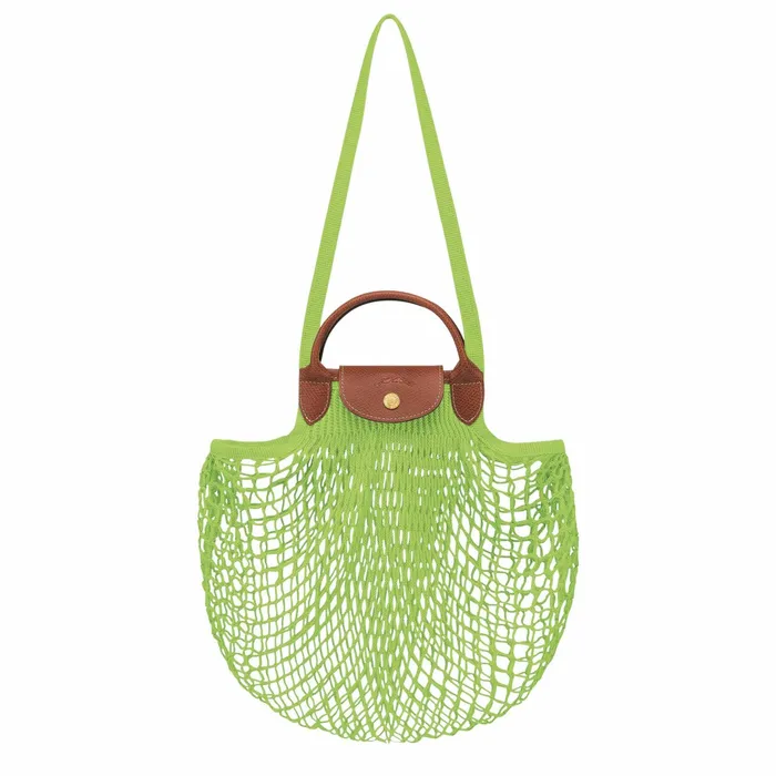Women Le Pliage Filet L Mesh Bag Green Light Longchamp Handbags