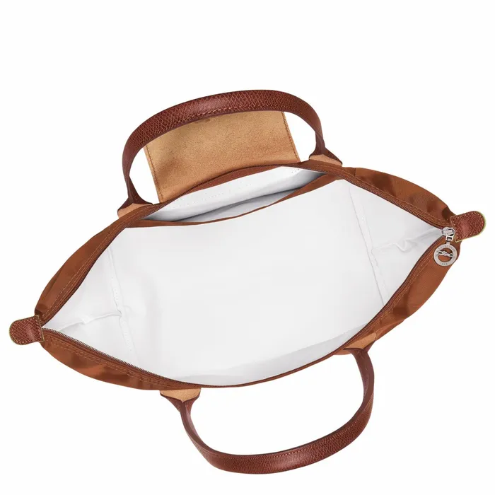 Women Le Pliage Green L Tote Bag Cognac Longchamp Shoulder Bags
