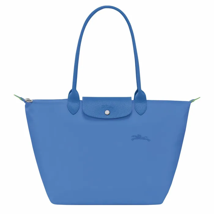 Women Le Pliage Green L Tote Bag Cornflower Longchamp Shoulder Bags