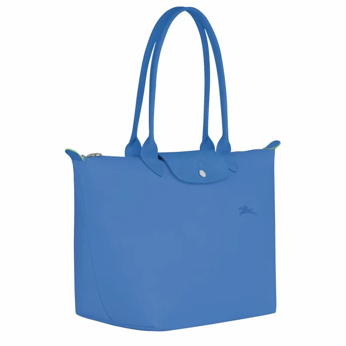 Women Le Pliage Green L Tote Bag Cornflower Longchamp Shoulder Bags