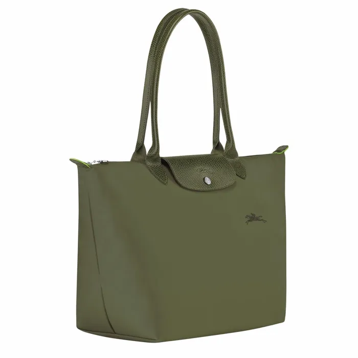 Women Le Pliage Green L Tote Bag Forest Longchamp Shoulder Bags