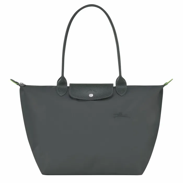 Women Le Pliage Green L Tote Bag Graphite Longchamp Shoulder Bags