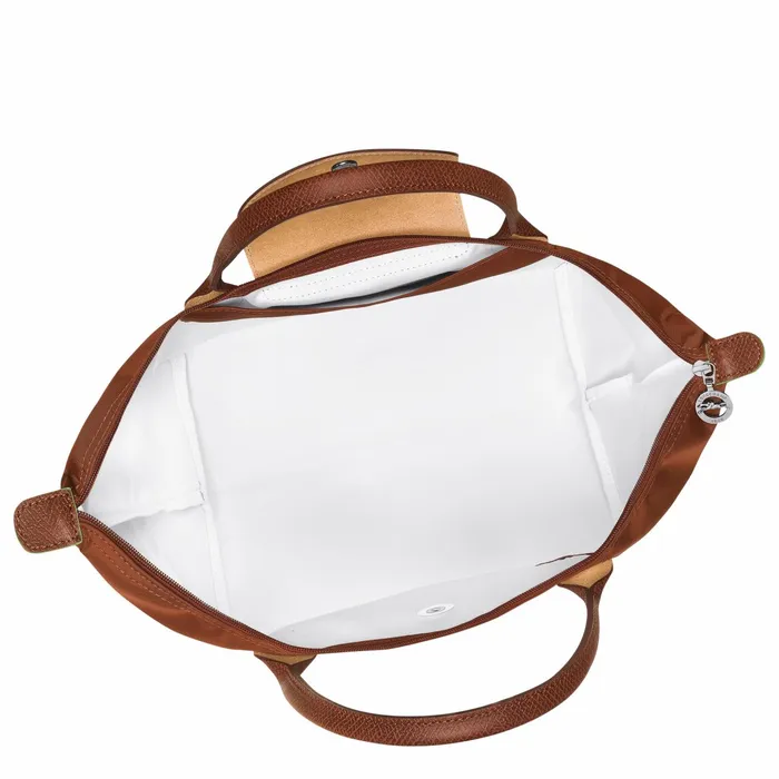 Women Le Pliage Green M Handbag Cognac Longchamp Handbags