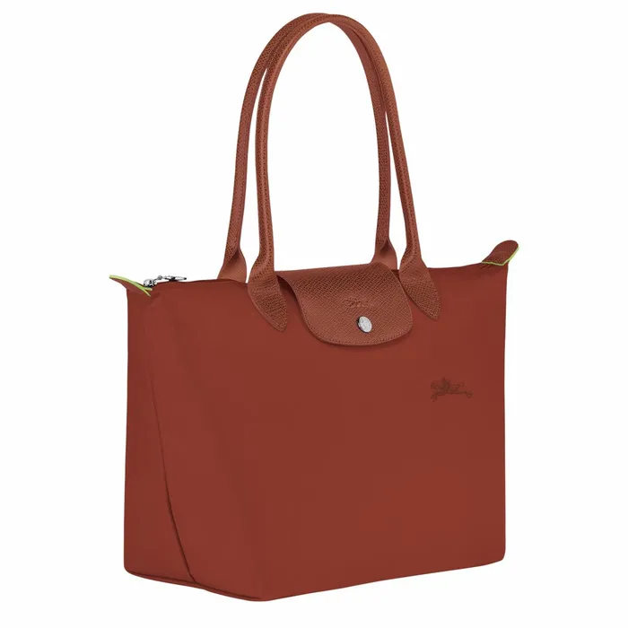 Women Le Pliage Green M Tote Bag Chestnut Longchamp Shoulder Bags