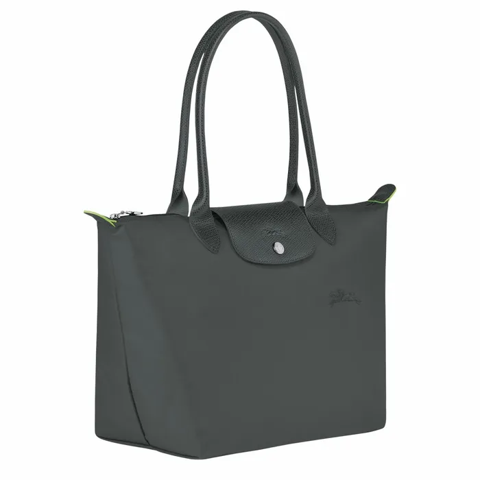 Women Le Pliage Green M Tote Bag Graphite Longchamp Shoulder Bags
