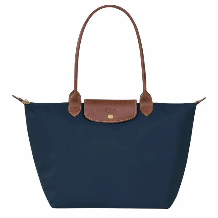 Women Le Pliage Original L Tote Bag Navy Longchamp Shoulder Bags