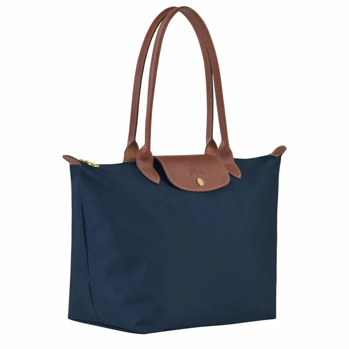 Women Le Pliage Original L Tote Bag Navy Longchamp Shoulder Bags