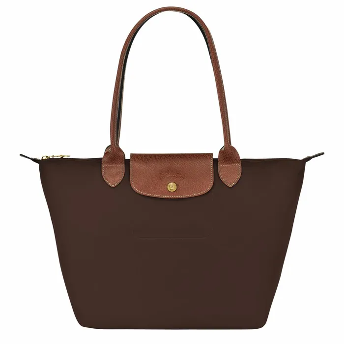 Women Le Pliage Original M Tote Bag Ebony Longchamp Shoulder Bags