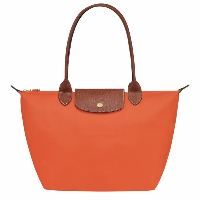 Women Le Pliage Original M Tote Bag Orange Longchamp Shoulder Bags