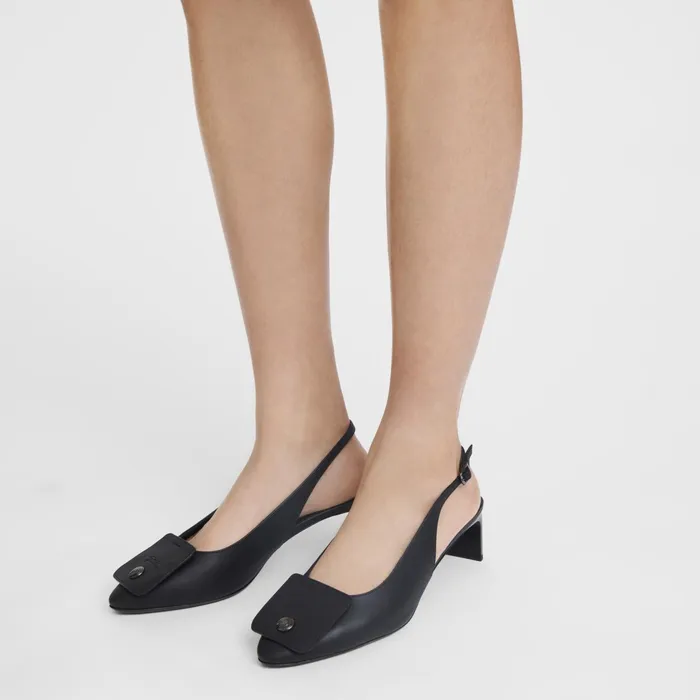 Women Le Pliage Xtra Slingback Pumps Black Longchamp Sandals