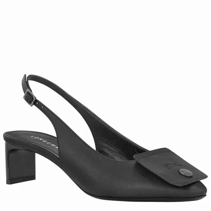 Women Le Pliage Xtra Slingback Pumps Black Longchamp Sandals