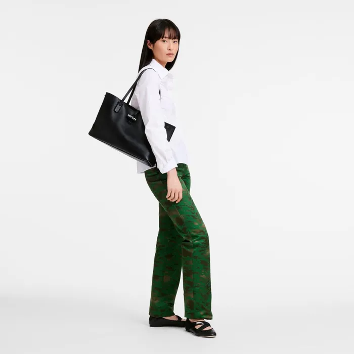 Women Le Roseau Essential M Tote Bag Black Longchamp Shoulder Bags