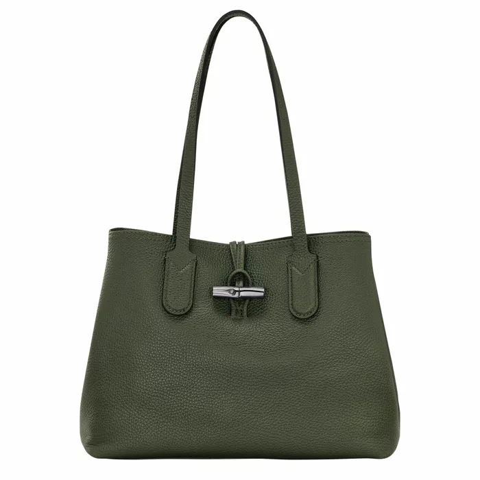 Women Le Roseau Essential M Tote Bag Khaki Longchamp Shoulder Bags