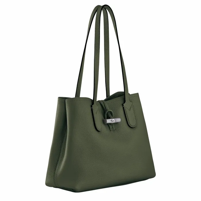 Women Le Roseau Essential M Tote Bag Khaki Longchamp Shoulder Bags