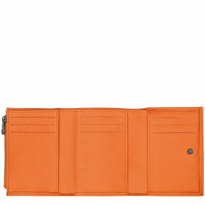 Women Le Roseau Essential Wallet Orange Longchamp Leather Wallets