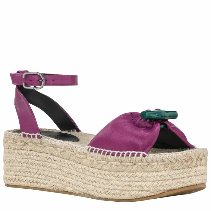 Women Le Roseau Wedge Espadrilles Violet Longchamp Sandals