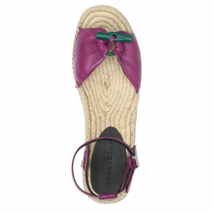 Women Le Roseau Wedge Espadrilles Violet Longchamp Sandals