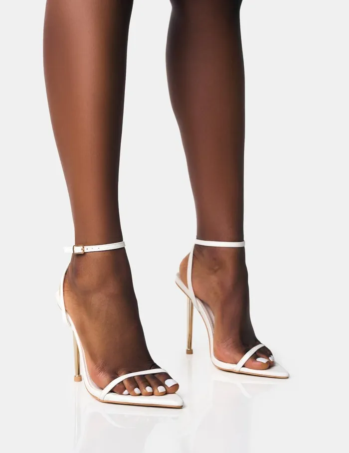 Women Legacy White Barely There Pointed Toe Gold Stiletto Heels White Public Desire Stilettos Women Legacy White Barely There Pointed Toe Gold Stiletto Heels White Public Desire Stilettos