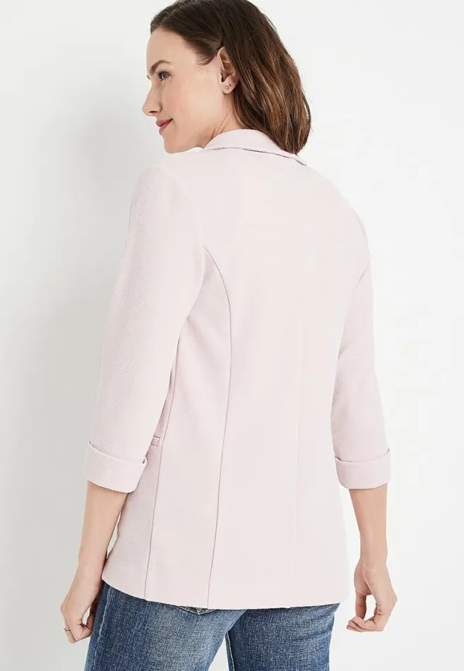 Women Light Pink Open Front Blazer Maurices Tops