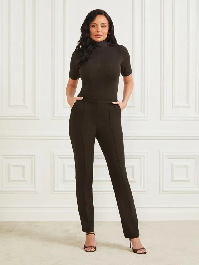 Women Logan Straight Leg Pant Dark Roast Marciano Bottoms Women Logan Straight Leg Pant Dark Roast Marciano Bottoms