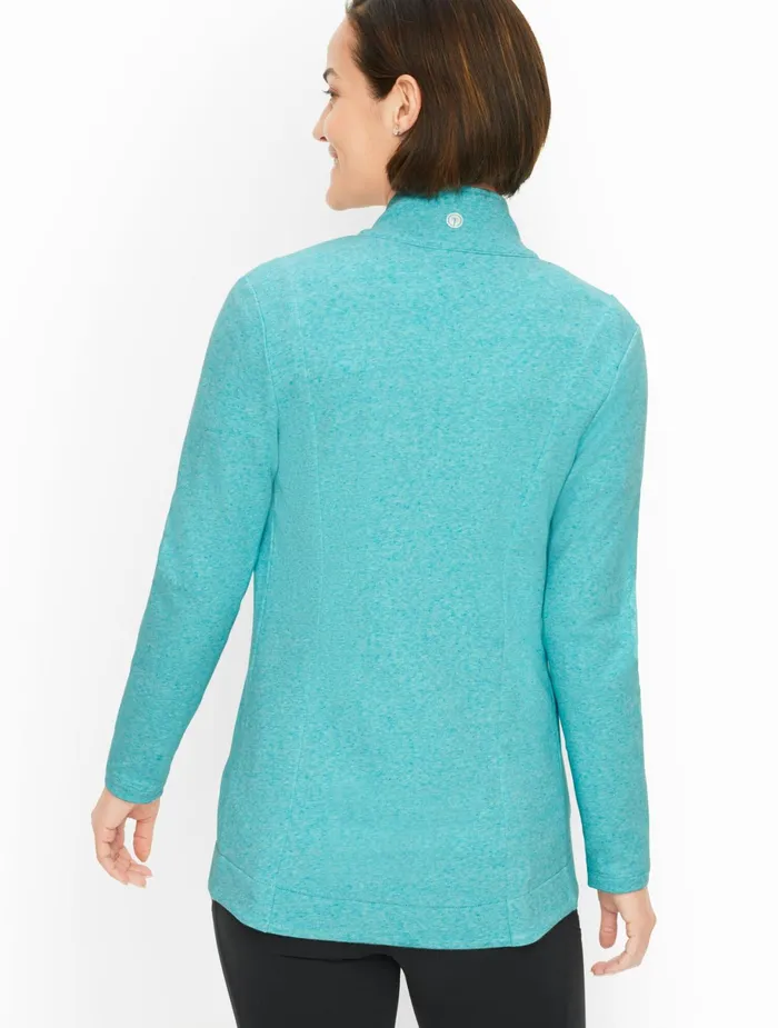 Women Long and 34 Sleeve Talbots Terry Mockneck Jacket Lagoon