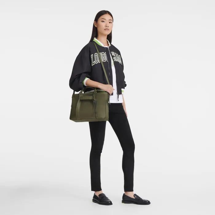 Women Longchamp 3D L Handbag Khaki Longchamp Handbags
