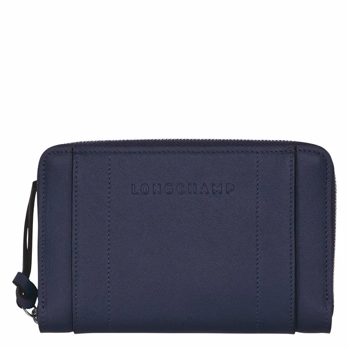 Women Longchamp 3D Wallet Bilberry Longchamp Leather Wallets