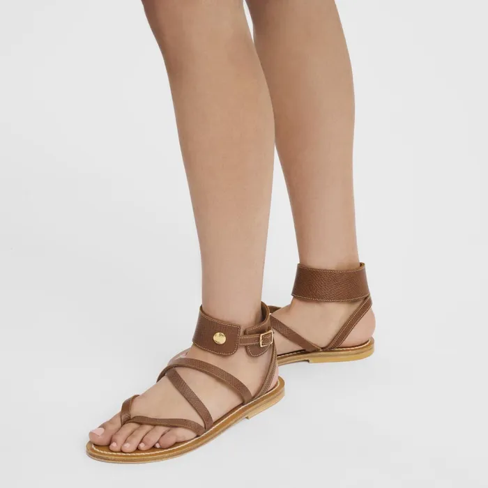 Women Longchamp X KJacques Sandals Brown Longchamp Sandals