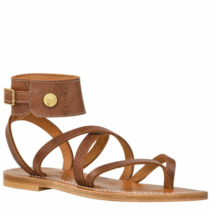 Women Longchamp X KJacques Sandals Brown Longchamp Sandals