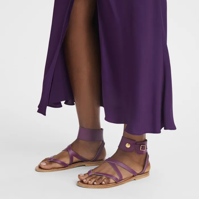Women Longchamp X KJacques Sandals Violet Longchamp Sandals