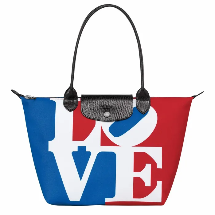 Women Longchamp X Robert Indiana M Tote Bag White Longchamp Shoulder Bags