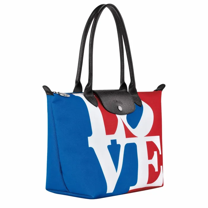 Women Longchamp X Robert Indiana M Tote Bag White Longchamp Shoulder Bags