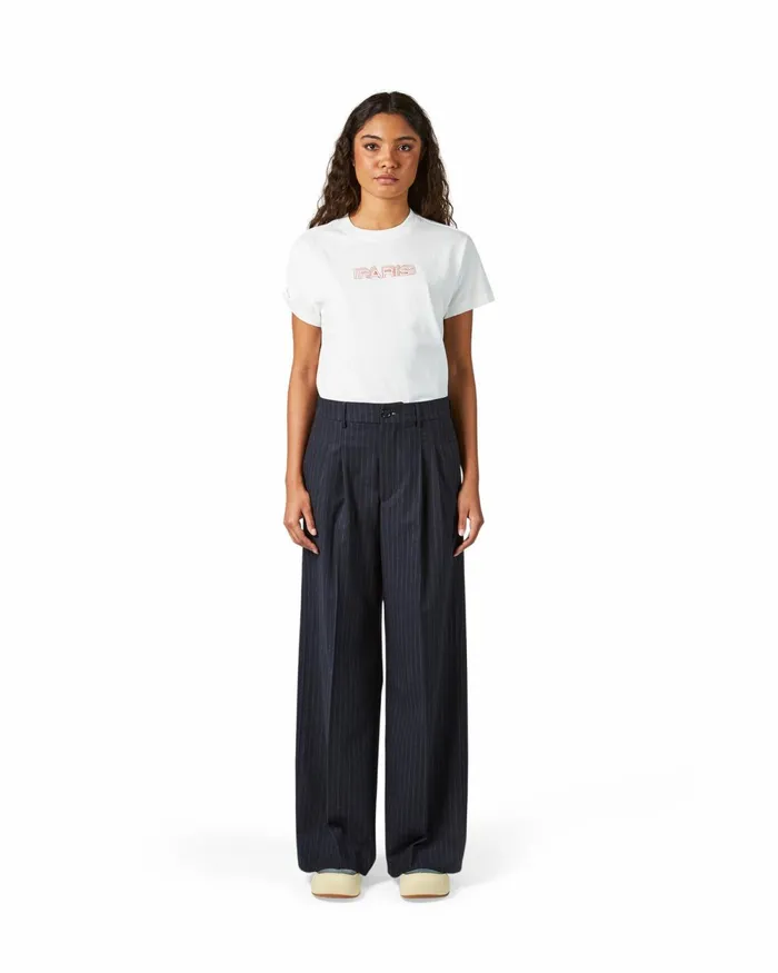 Women Loose Fit Trousers 8211 Navy Blue Paris Philippe Model Paris Trousers And Shorts