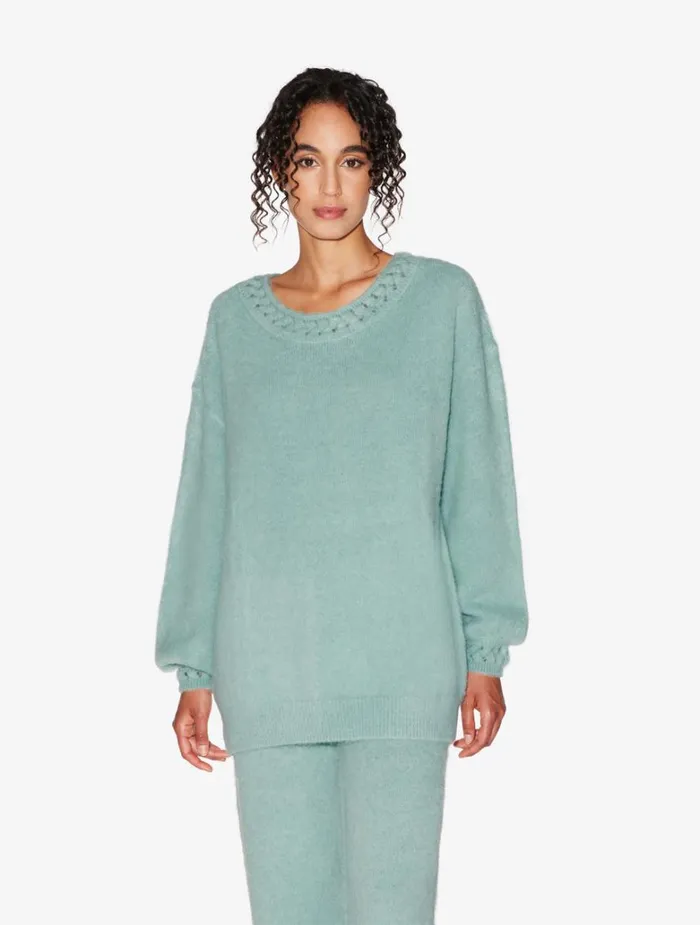 Women Loungewear La Perla Alpaca Blend Sweater In Almond Green