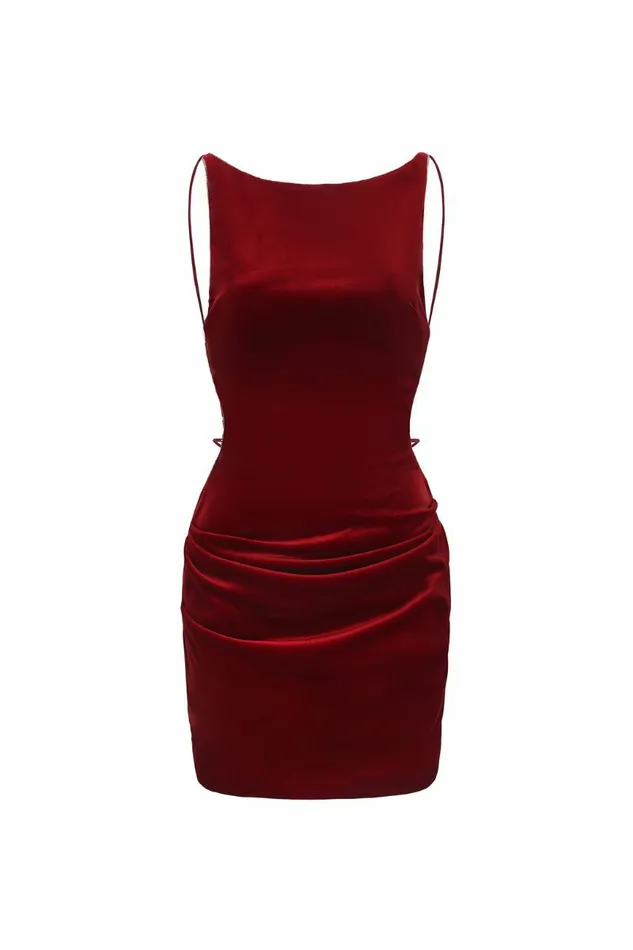 Women Lucia Velvet Dress Nana Jacqueline Red
