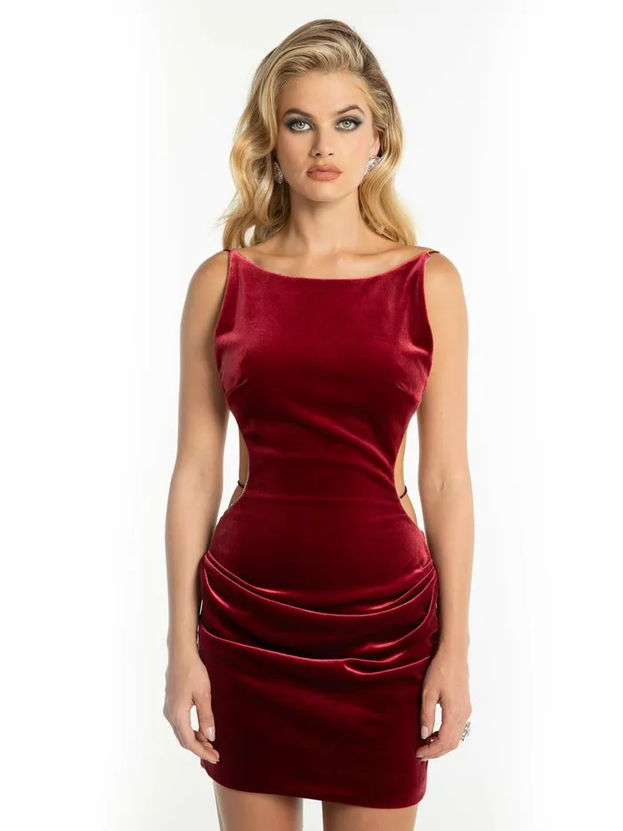 Women Lucia Velvet Dress Nana Jacqueline Red