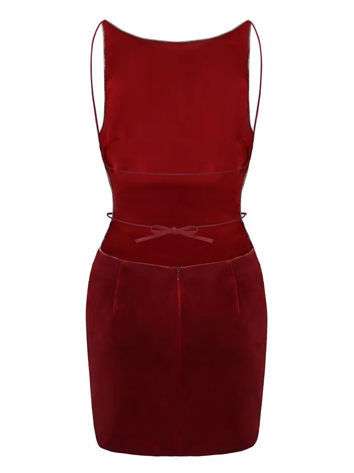 Women Lucia Velvet Dress Nana Jacqueline Red