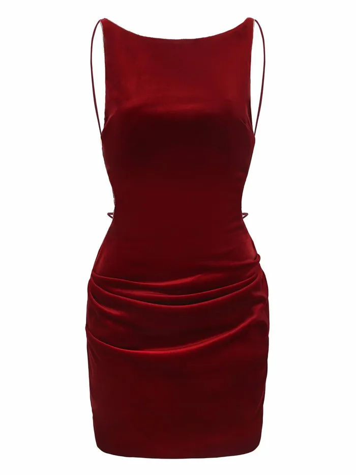 Women Lucia Velvet Dress Nana Jacqueline Red