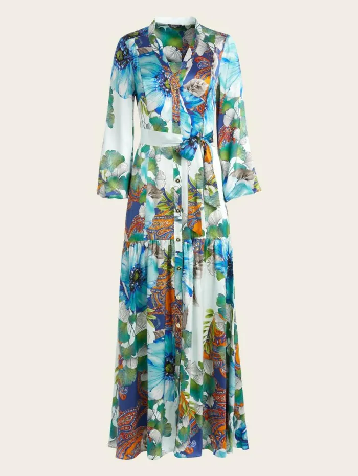 Women Lucky Charm Silk Maxi Dress Lucky Charm Print Marciano Dresses Women Lucky Charm Silk Maxi Dress Lucky Charm Print Marciano Dresses