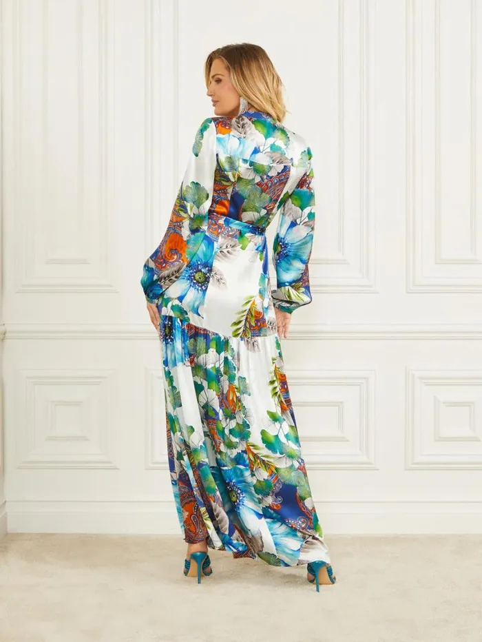 Women Lucky Charm Silk Maxi Dress Lucky Charm Print Marciano Dresses Women Lucky Charm Silk Maxi Dress Lucky Charm Print Marciano Dresses