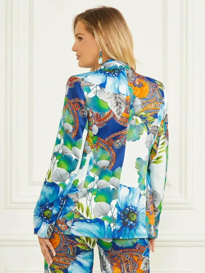 Women Lucy Printed Blazer Lucky Charm Print Marciano Jackets Women Lucy Printed Blazer Lucky Charm Print Marciano Jackets