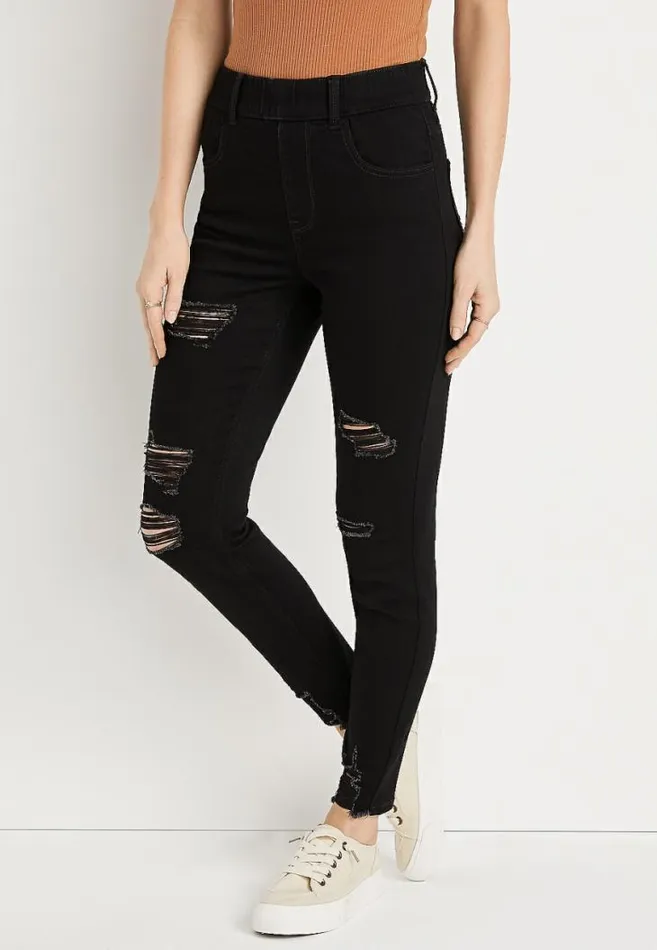Women M Jeans By Maurices Cool Comfort Pull On Super High Rise Ripped Jegging Maurices Jeans Women M Jeans By Maurices Cool Comfort Pull On Super High Rise Ripped Jegging Maurices Jeans