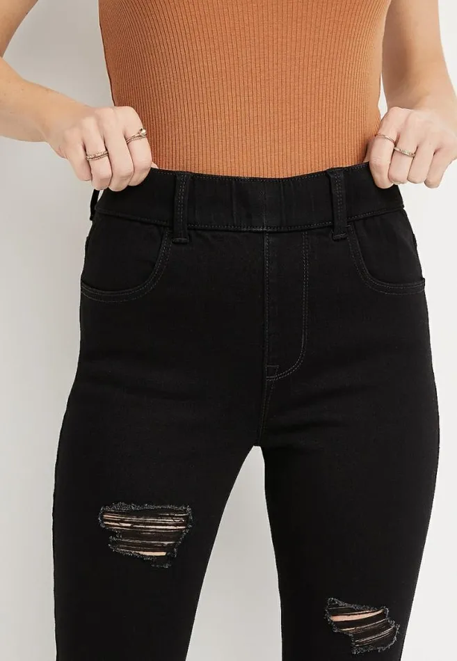 Women M Jeans By Maurices Cool Comfort Pull On Super High Rise Ripped Jegging Maurices Jeans