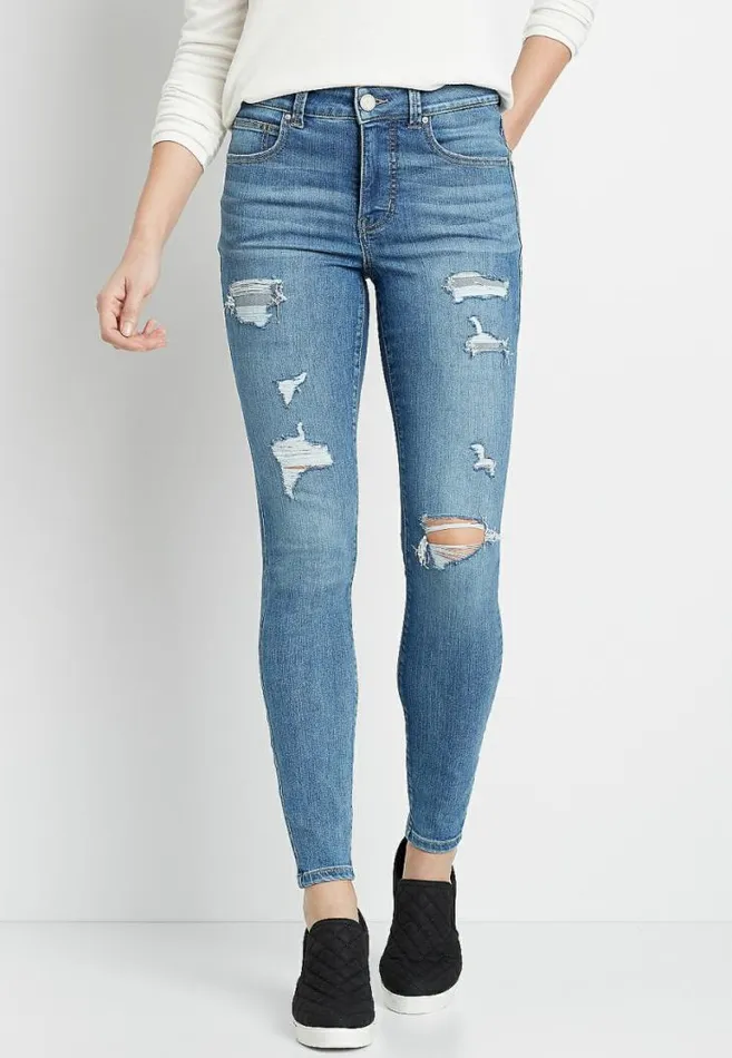 Women M Jeans By Maurices Everflex Super Skinny High Rise Stretch Ripped Jean Maurices Jeans Women M Jeans By Maurices Everflex Super Skinny High Rise Stretch Ripped Jean Maurices Jeans