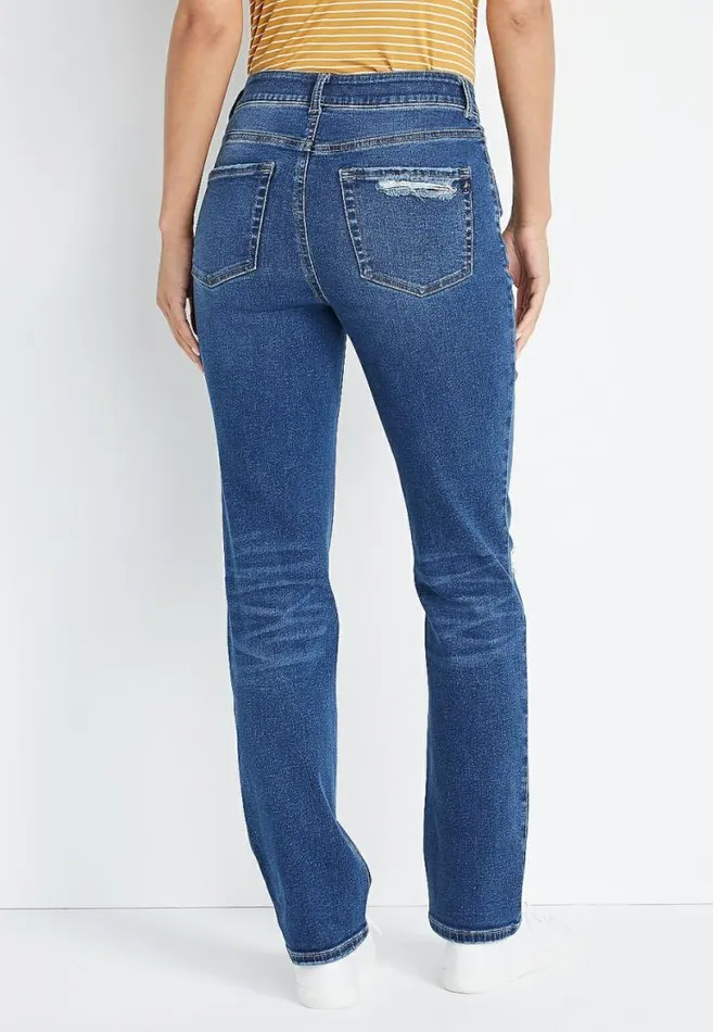 Women M Jeans By Maurices Vintage Straight Super High Rise Ripped Jean Maurices Jeans