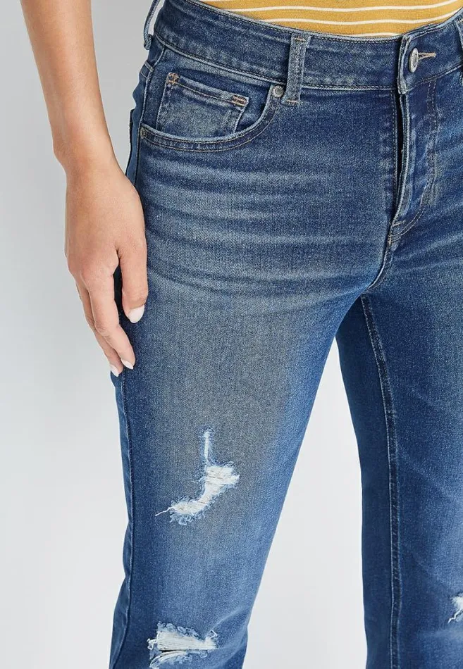 Women M Jeans By Maurices Vintage Straight Super High Rise Ripped Jean Maurices Jeans