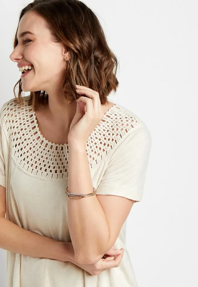 Women Macrame Neck Top Maurices Tops
