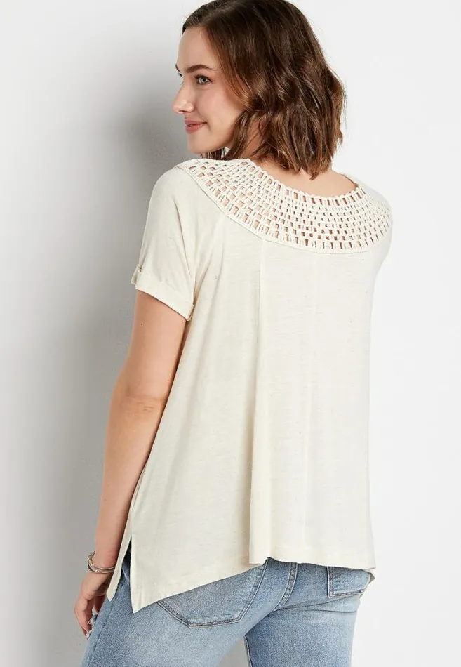 Women Macrame Neck Top Maurices Tops