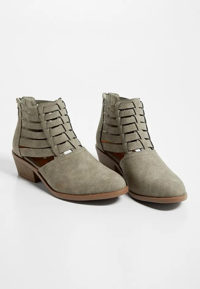 Women Maddie Strappy Side Ankle Bootie Maurices Boots